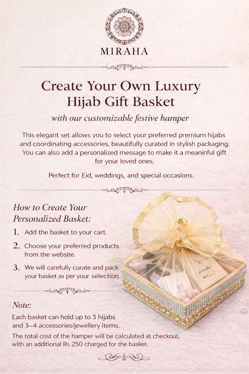 Customizable Hijab Gift Basket Packaging