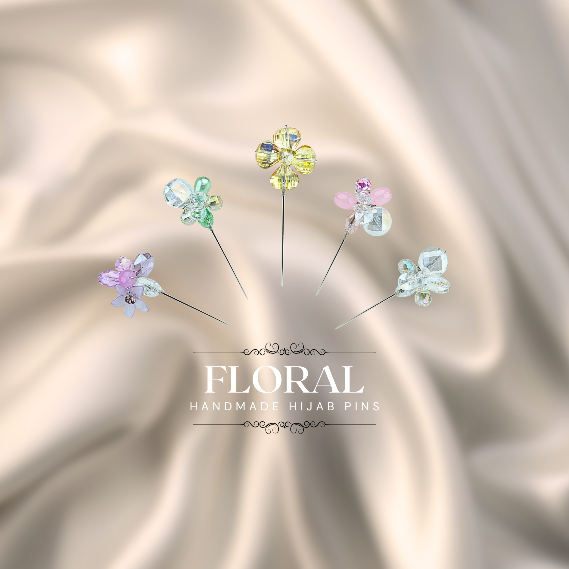 Handmade Floral Hijab Pins
