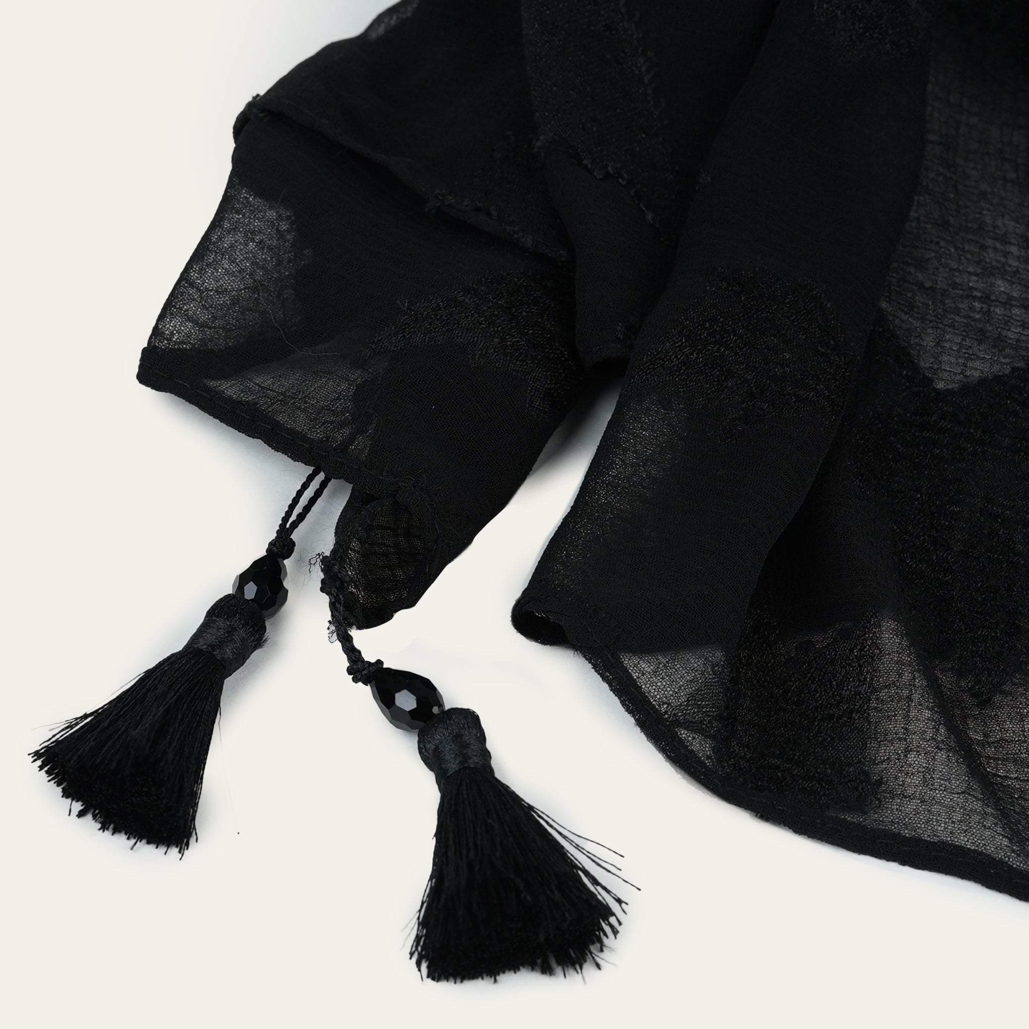 Black Embossed Chiffon Hijab