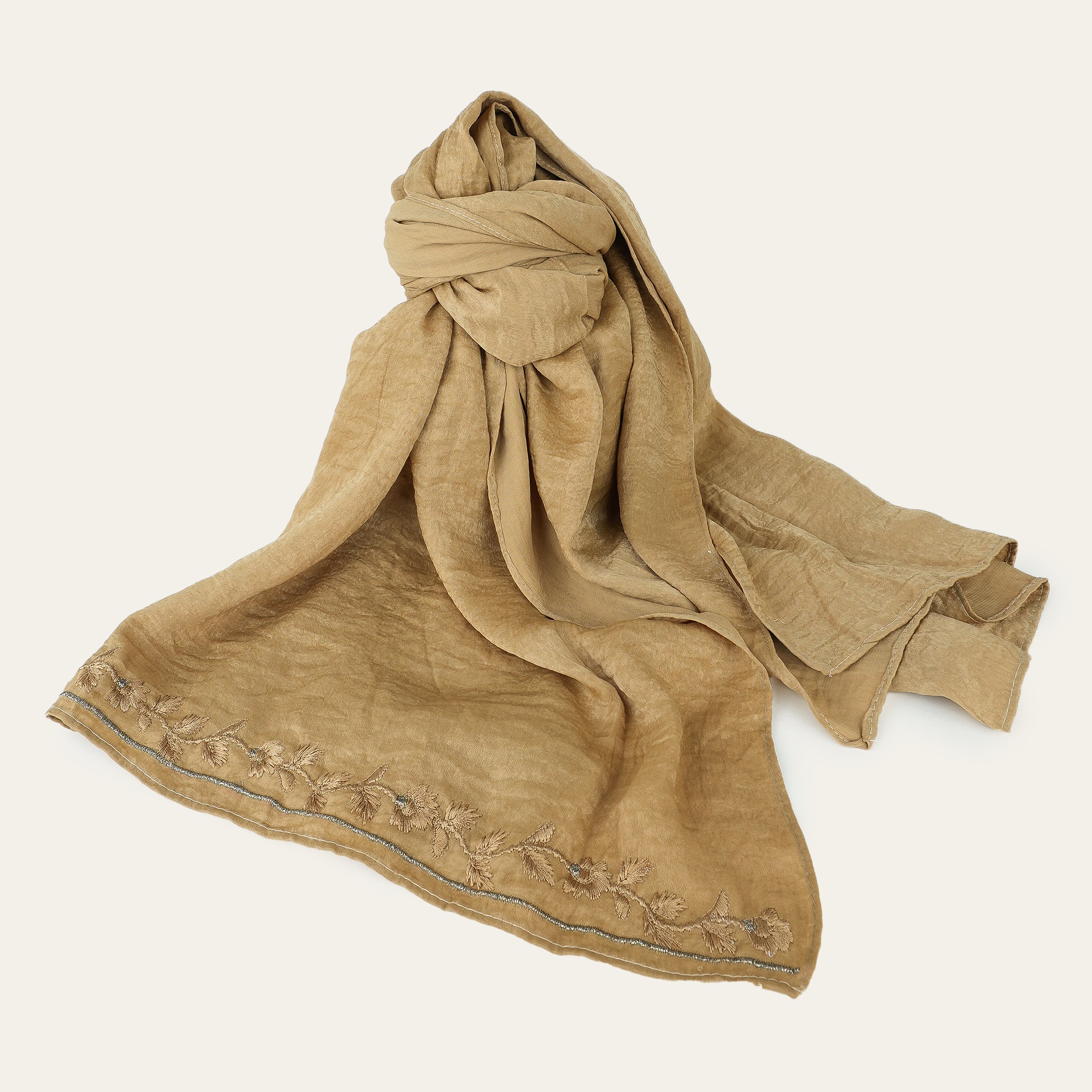 Embroidered Muna Satin Hijab