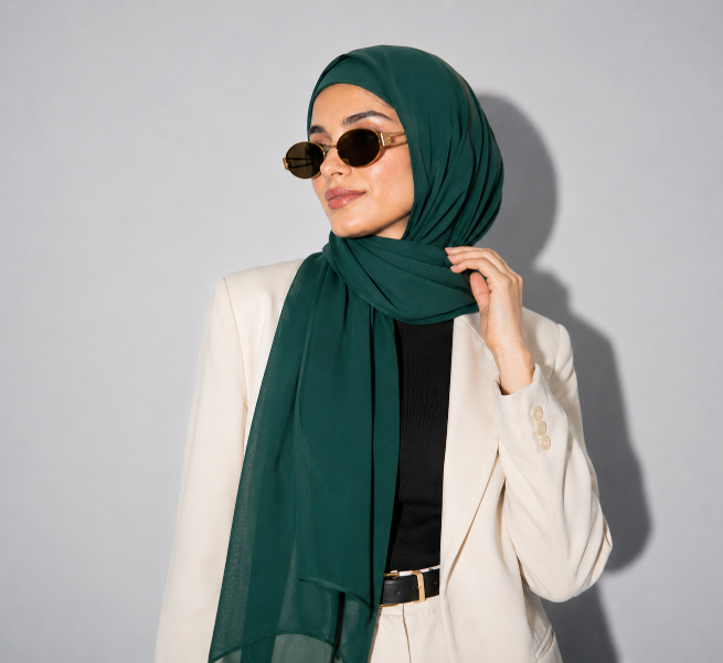 UAE Chiffon Hijab (attached under-cap)