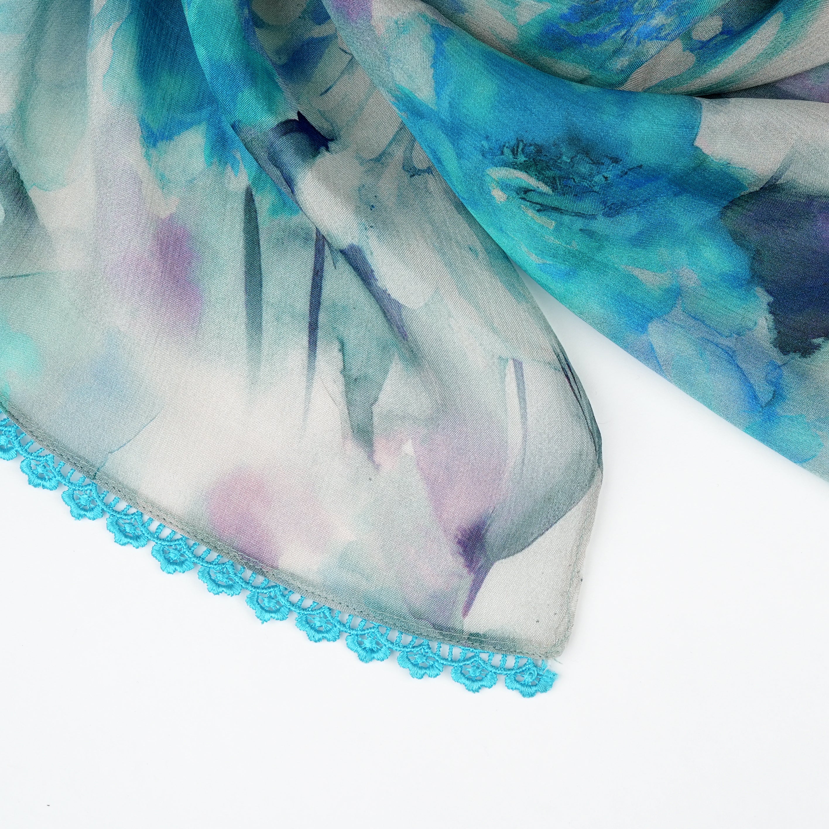 Pure Chiffon Blue Stole