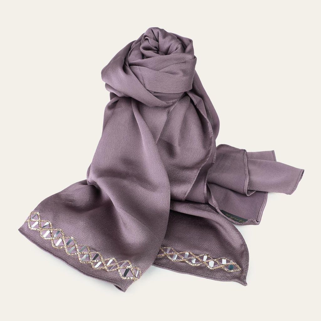 Mirror Work Satin Hijab