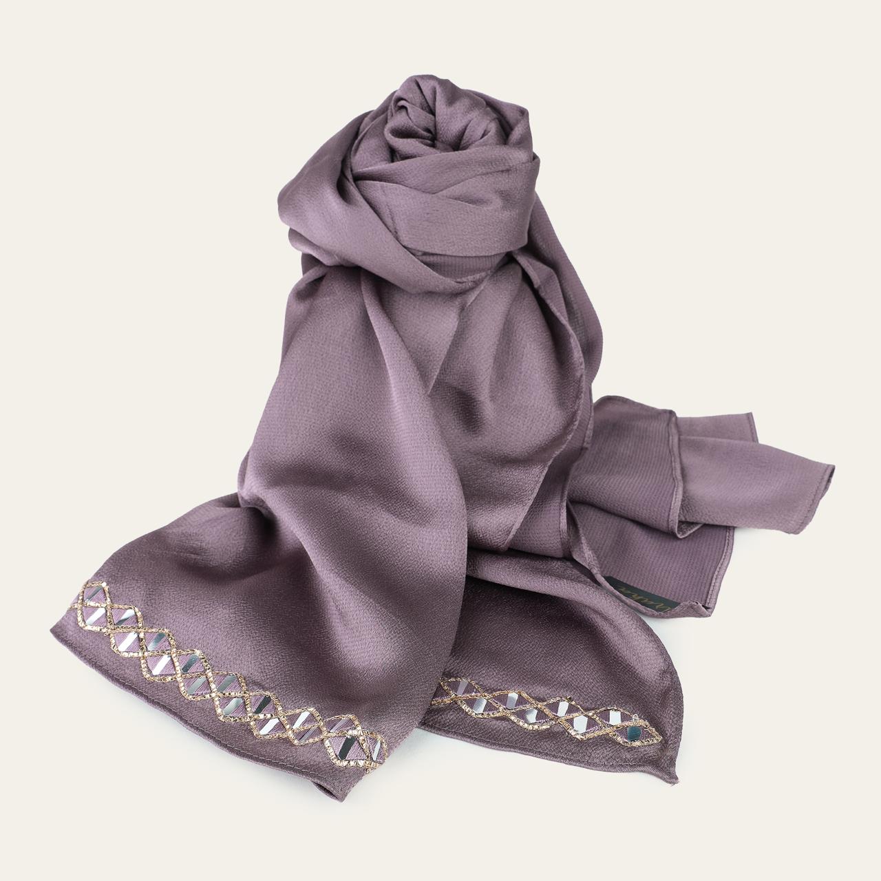 Mirror Work Satin Hijab