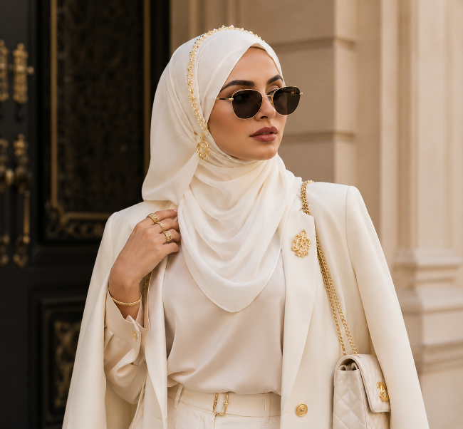 Ivory Embroidered Georgette
