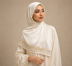 Embroidered Muna Satin Hijab