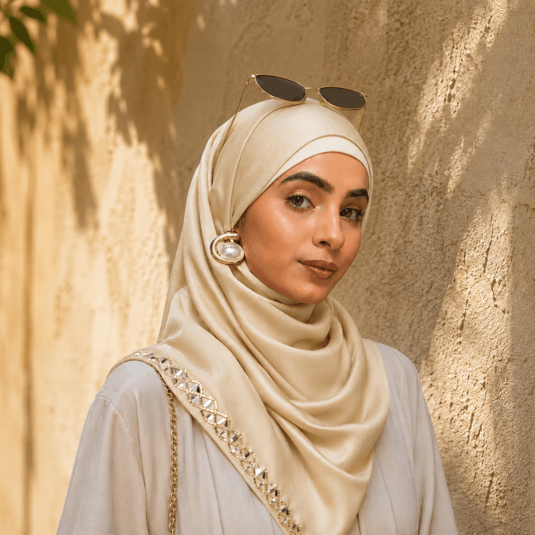 Mirror Work Satin Hijab