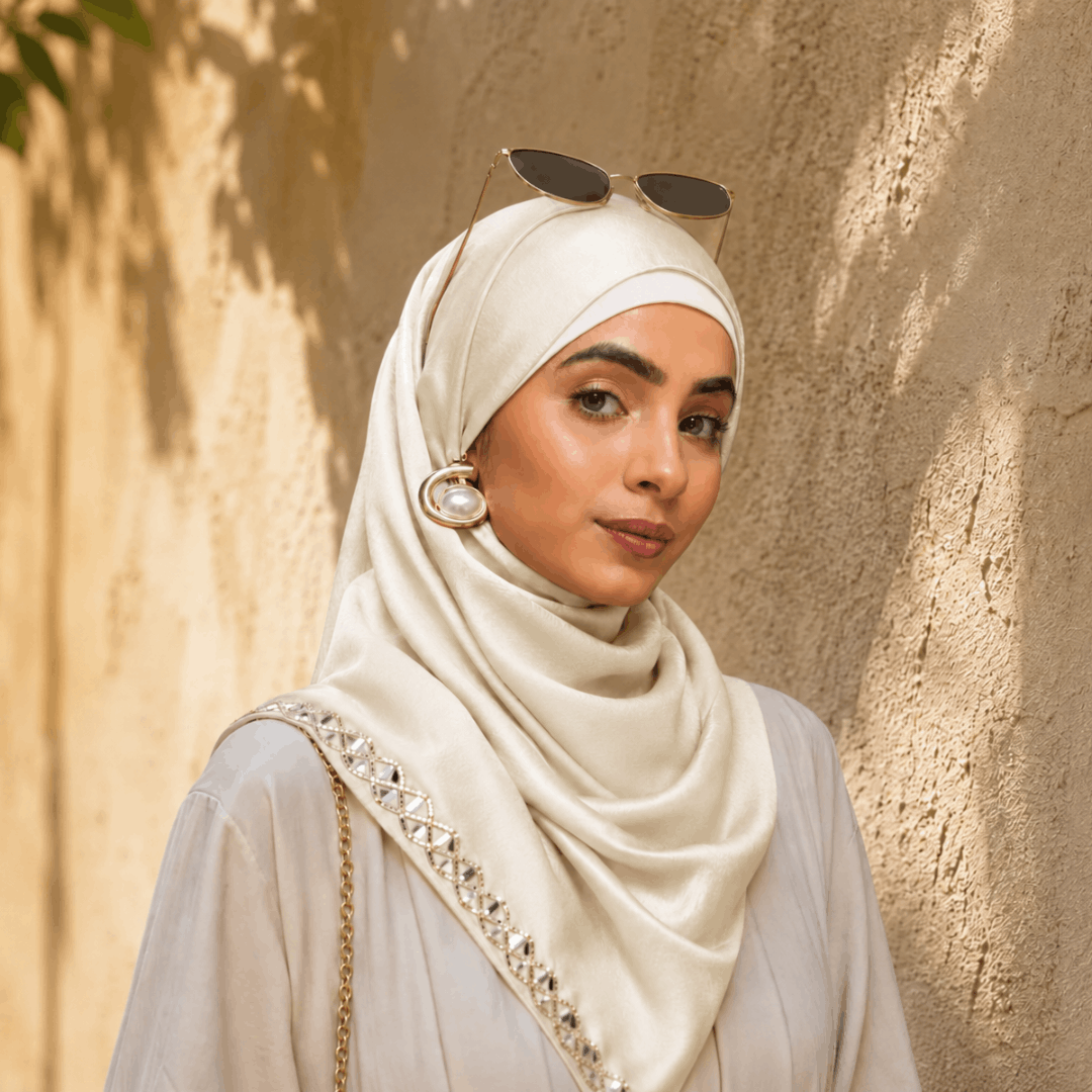 Mirror Work Satin Hijab