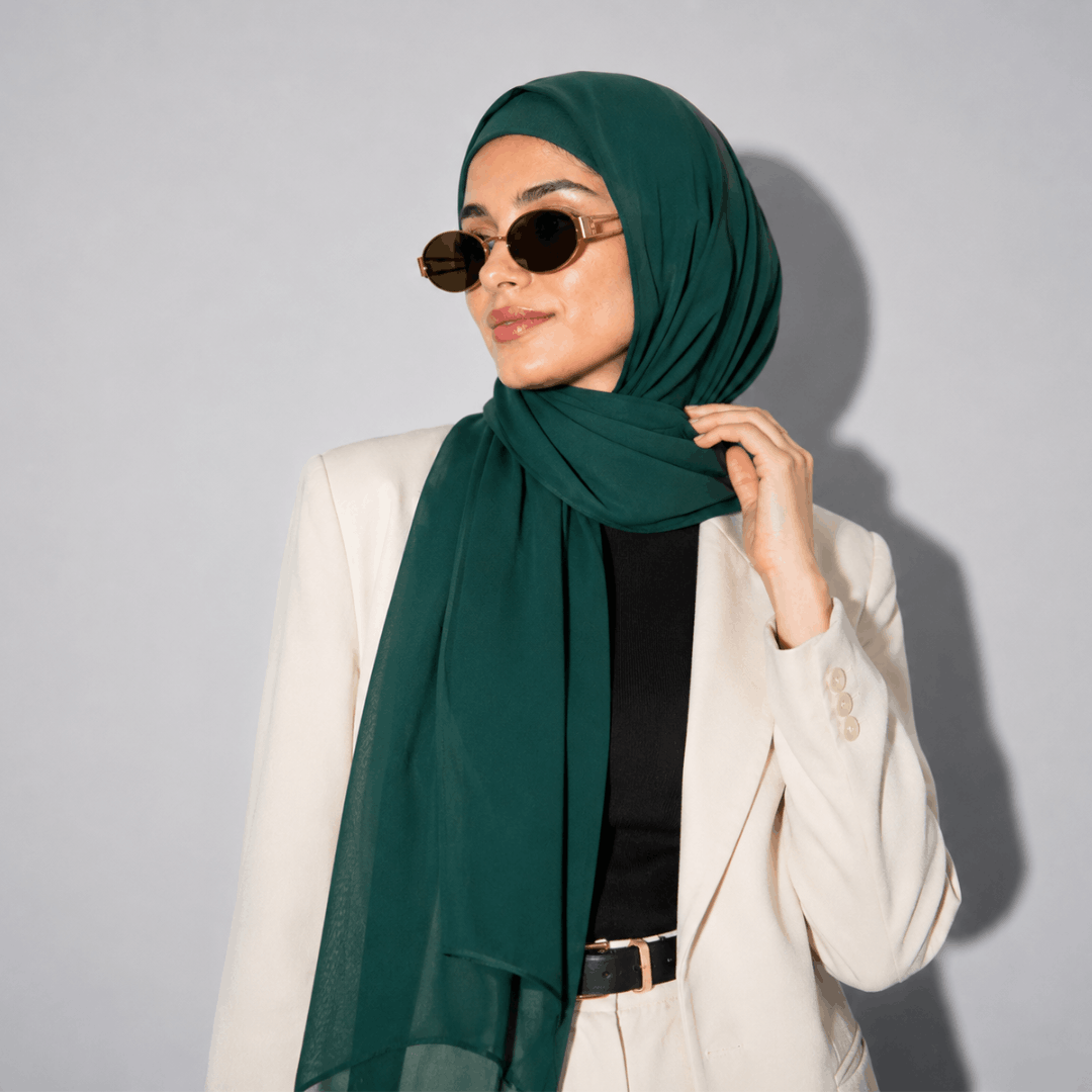 UAE Chiffon Hijab (attached under-cap)