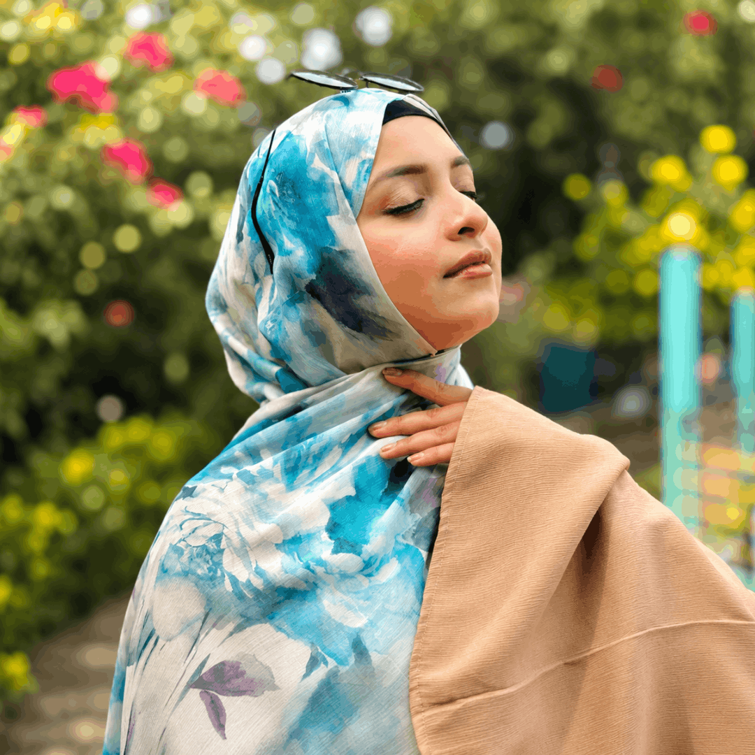 Pure Chiffon Blue Stole